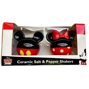 Disney Minnie & Mickey Mouse Ball Ceramic Salt and Pepper Shakers